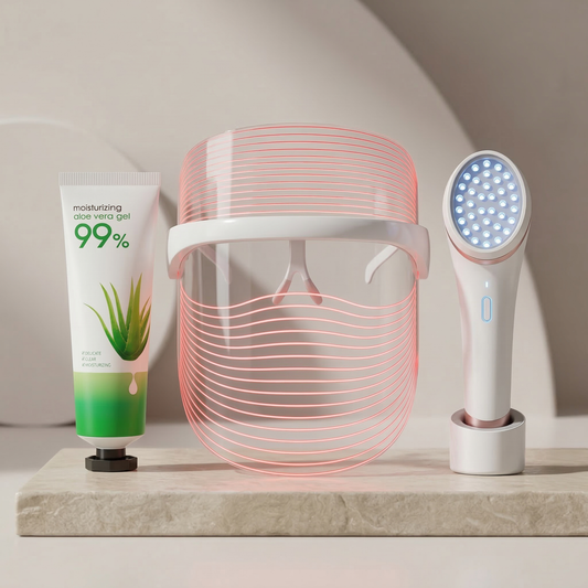 The Clear Skin Set - LED Face Mask + Acne Treatment Device + Aloe Vera Gel
