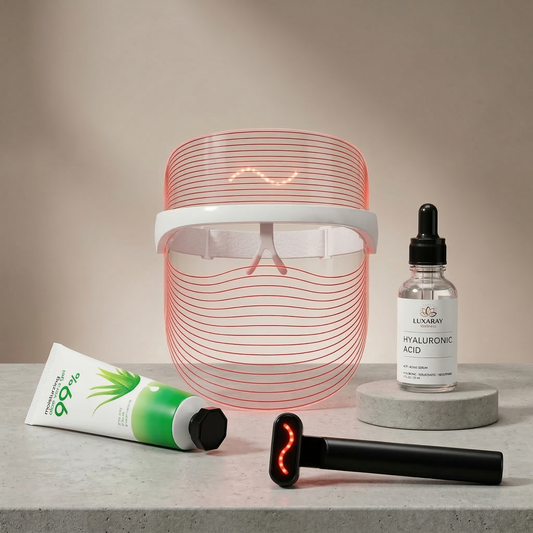 The Self-Care Gift Box - LED Face Mask + Facial Wand + Serum + Aloe Vera Gel